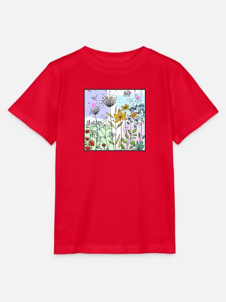 Blumen - Stanley/Stella Kinder T-Shirt MINI CREATOR  - Rot