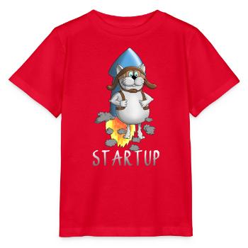 coole Startup Rakete - Stanley/Stella Kinder T-Shirt MINI CREATOR  - Rot - Vorne - Jaiden (125cm)