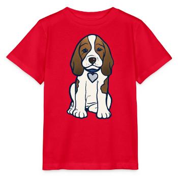 Illustration des Beagle-Herz-Welpen - Stanley/Stella Kinder T-Shirt MINI CREATOR  - Rot - Vorne - Jaiden (125cm)