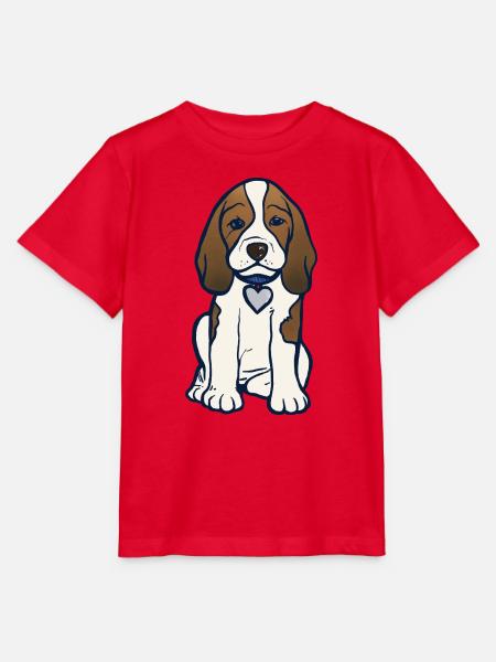 Illustration des Beagle-Herz-Welpen - Stanley/Stella Kinder T-Shirt MINI CREATOR  - Rot