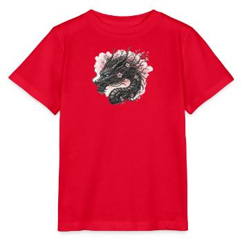 Blühender Mechanischer Drache - Stanley/Stella Kinder T-Shirt MINI CREATOR  - Rot - Vorne - Jaiden (125cm)
