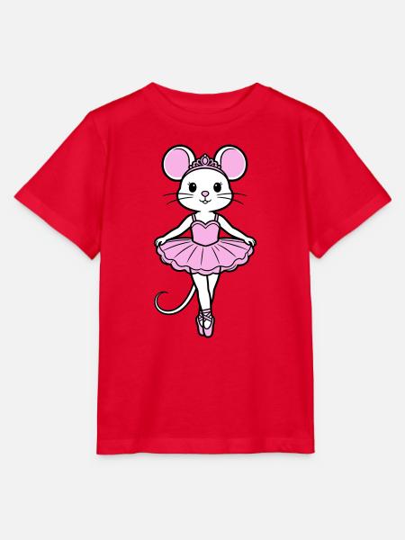 Ballerina-Maus - Stanley/Stella Kinder T-Shirt MINI CREATOR - Rot