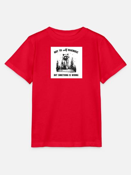 Waschbär-Satire: Nicht selbst diagnostizieren - Stanley/Stella Kinder T-Shirt MINI CREATOR - Rot