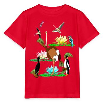 World of birds - Water lilies Schwabe Straus and Co. - Stanley/Stella MINI CREATOR Kids’ T-Shirt - red - Front - Jaiden (125cm)