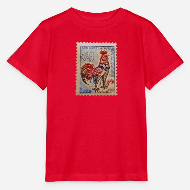 timbre français - T-shirt bio MINI CREATOR Stanley/Stella Enfant - rouge