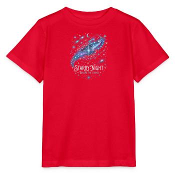 Sternennacht Cosmos Entdeckung - Stanley/Stella Kinder T-Shirt MINI CREATOR  - Rot - Vorne - Jaiden (125cm)
