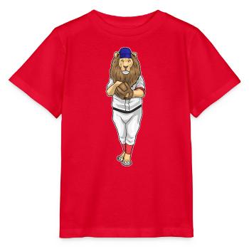 Lion Baseball Baseball Glove Sports - Stanley/Stella MINI CREATOR Kids’ T-Shirt - red - Front - Jaiden (125cm)