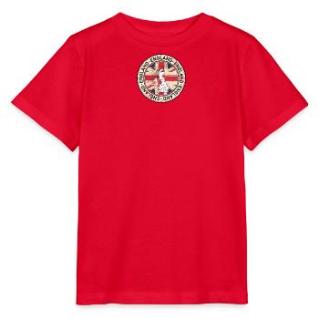 UK-Karten-Flaggenemblem - Stanley/Stella Kinder T-Shirt MINI CREATOR  - Rot - Vorne - Jaiden (125cm)