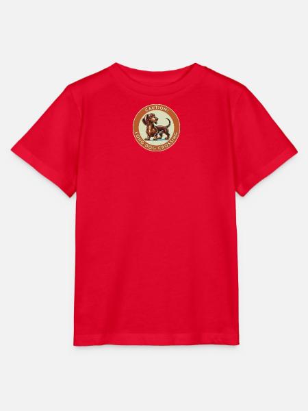 Caution! Long Dog Crossing - Stanley/Stella Kinder T-Shirt MINI CREATOR - Rot