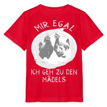 I DON'T CARE I'M GOING TO THE GIRLS CHICKENS - Stanley/Stella MINI CREATOR Kids’ T-Shirt - red - Front - Jaiden (125cm)