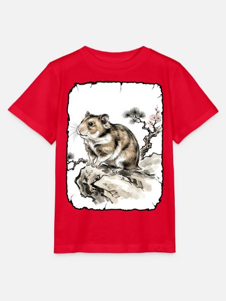 Hamster Kunst Asiatisch - Stanley/Stella Kinder T-Shirt MINI CREATOR - Rot