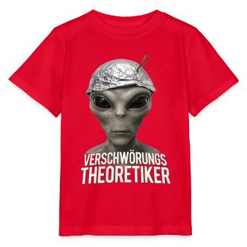 Alien Verschwörungs-Theoretiker - Stanley/Stella Kinder T-Shirt MINI CREATOR  - Rot - Vorne - Jaiden (125cm)