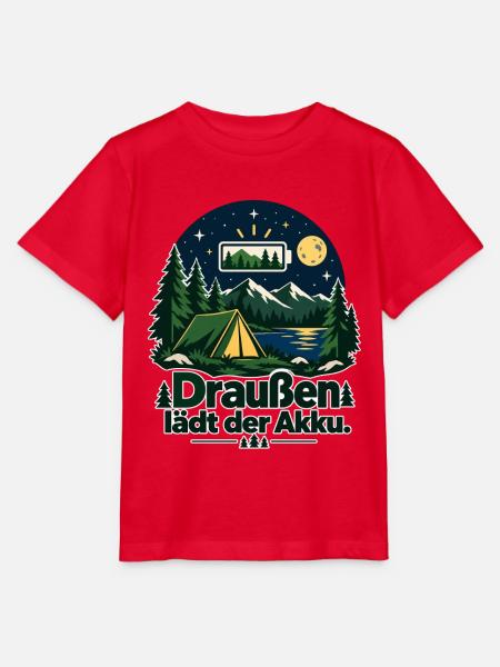 Natur lädt Akku - Stanley/Stella Kinder T-Shirt MINI CREATOR  - Rot