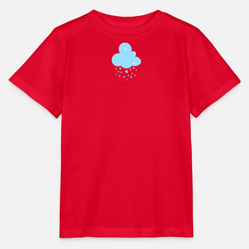Pastel Cloud Hearts Shower - Stanley/Stella MINI CREATOR Kids’ T-Shirt - red
