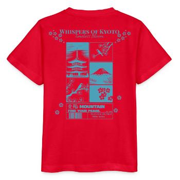 Kyoto Blütenzeit Zeitlose Blüte - Stanley/Stella Kinder T-Shirt MINI CREATOR  - Rot - Hinten - Jaiden (125cm)
