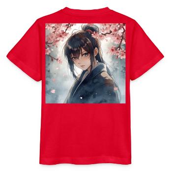 Hanfu under cherry blossoms - Stanley/Stella MINI CREATOR Kids’ T-Shirt - red - Back - Jaiden (125cm)