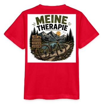 Meine Therapie: Bergbike Auszeit - Stanley/Stella Kinder T-Shirt MINI CREATOR  - Rot - Hinten - Jaiden (125cm)