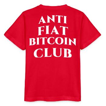 ANTI FlAT-SYSTEM BITCOIN CLUB - Stanley/Stella Kinder T-Shirt MINI CREATOR  - Rot - Hinten - Jaiden (125cm)