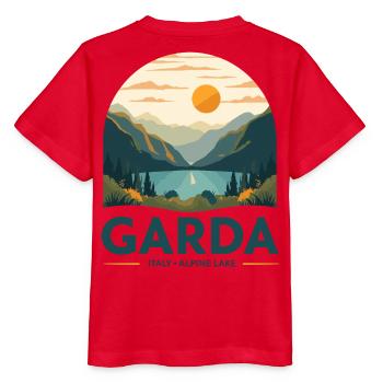 Garda Italy Alpine Lake - Stanley/Stella Kinder T-Shirt MINI CREATOR  - Rot - Hinten - Jaiden (125cm)