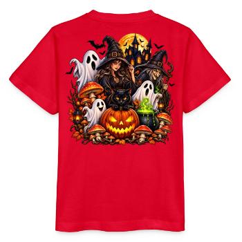 Magische Halloween Hexen & Geist - Stanley/Stella Kinder T-Shirt MINI CREATOR  - Rot - Hinten - Jaiden (125cm)