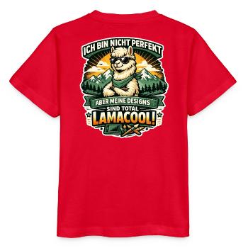 Lamacool Lama Motiv - Stanley/Stella Kinder T-Shirt MINI CREATOR  - Rot - Hinten - Jaiden (125cm)
