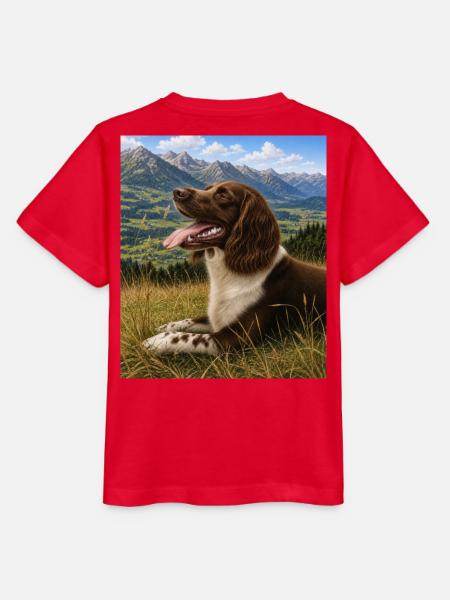 Berglandschaft Hundportrait - Stanley/Stella Kinder T-Shirt MINI CREATOR  - Rot