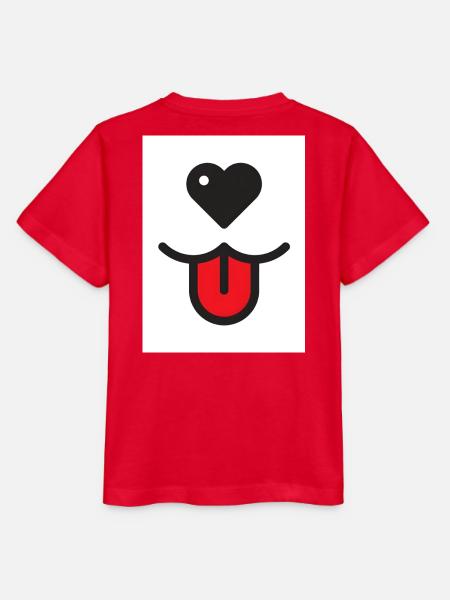 Hundegesicht mit Herz - Stanley/Stella Kinder T-Shirt MINI CREATOR  - Rot