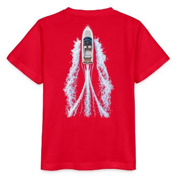 TopAnsicht Jacht mit Wasserwirbel - Stanley/Stella Kinder T-Shirt MINI CREATOR  - Rot - Hinten - Jaiden (125cm)