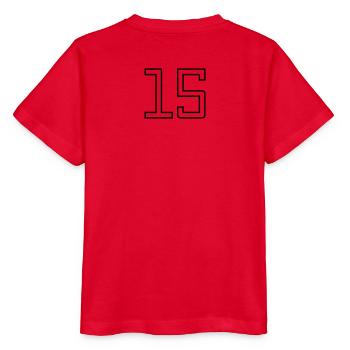 Numéro 15 (Style Université) - T-shirt bio MINI CREATOR Stanley/Stella Enfant - rouge - Dos - Jaiden (125cm)