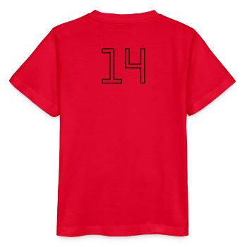 Numéro 14 (Style Université) - T-shirt bio MINI CREATOR Stanley/Stella Enfant - rouge - Dos - Jaiden (125cm)