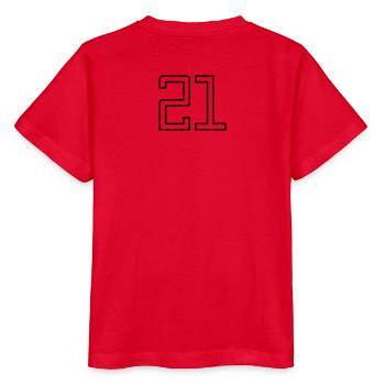 Numéro 21 (Style Université) - T-shirt bio MINI CREATOR Stanley/Stella Enfant - rouge - Dos - Jaiden (125cm)