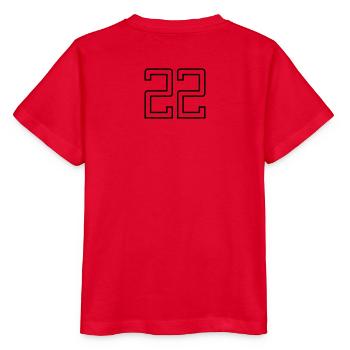 Numéro 22 (Style Université) - T-shirt bio MINI CREATOR Stanley/Stella Enfant - rouge - Dos - Jaiden (125cm)