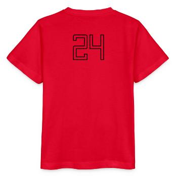 Numéro 24 (Style Université) - T-shirt bio MINI CREATOR Stanley/Stella Enfant - rouge - Dos - Jaiden (125cm)