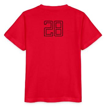 Numéro 28 (Style Université) - T-shirt bio MINI CREATOR Stanley/Stella Enfant - rouge - Dos - Jaiden (125cm)