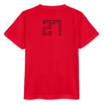 Numéro 27 (Style Université) - T-shirt bio MINI CREATOR Stanley/Stella Enfant - rouge - Dos - Jaiden (125cm)