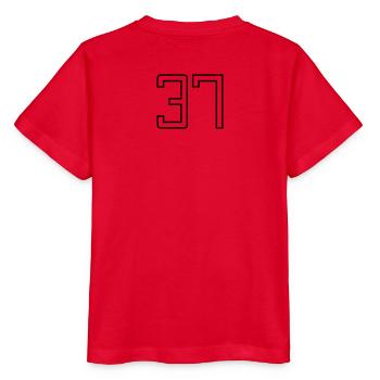 Numéro 37 (Style Université) - T-shirt bio MINI CREATOR Stanley/Stella Enfant - rouge - Dos - Jaiden (125cm)