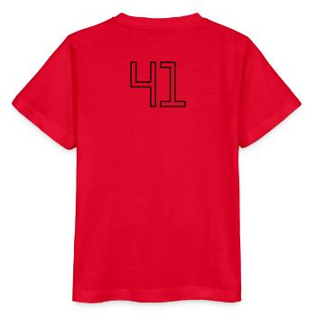 Numéro 41 (Style Université) - T-shirt bio MINI CREATOR Stanley/Stella Enfant - rouge - Dos - Jaiden (125cm)