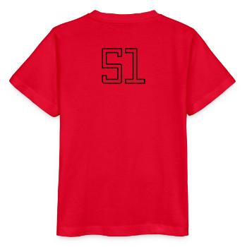 Numéro 51 (Style Université) - T-shirt bio MINI CREATOR Stanley/Stella Enfant - rouge - Dos - Jaiden (125cm)