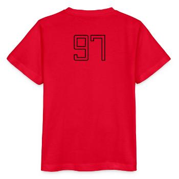 Numéro 97 (Style Université) - T-shirt bio MINI CREATOR Stanley/Stella Enfant - rouge - Dos - Jaiden (125cm)