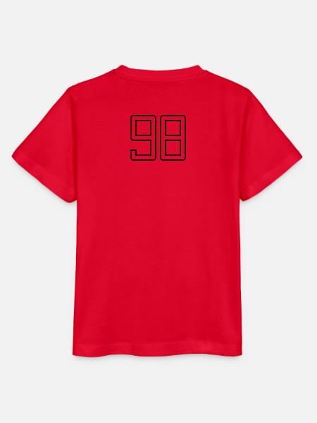 Nummer 98 (Universitätsstil) - Stanley/Stella Kinder T-Shirt MINI CREATOR  - Rot