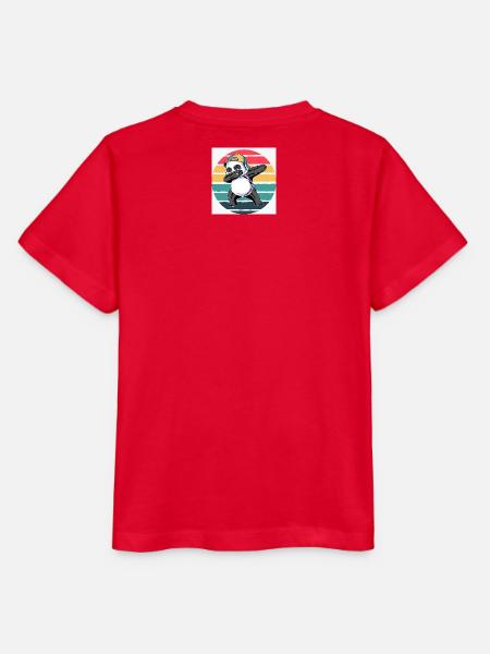 Retro-Panda - Stanley/Stella Kinder T-Shirt MINI CREATOR - Rot