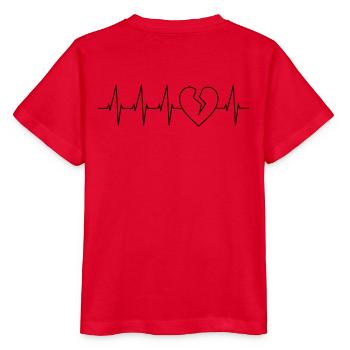 Heartbeat broken heart - Stanley/Stella MINI CREATOR Kids’ T-Shirt - red - Back - Jaiden (125cm)