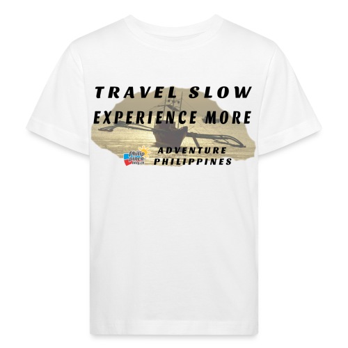 Travel slow Logo für helle Kleidung - Kinder Bio-T-Shirt