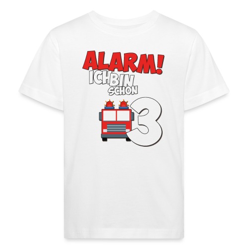Feuerwehrauto 3. Geburtstag Jungen 3 Jahre - Kinder Bio-T-Shirt