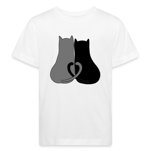 2 chat coeur - T-shirt bio Enfant