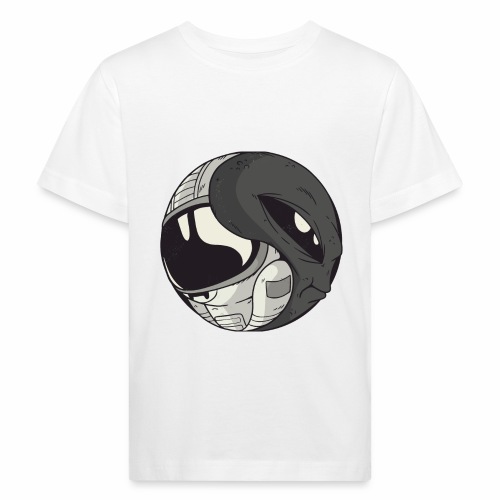 Yin Yang space Alien und Astronaut - Kinder Bio-T-Shirt
