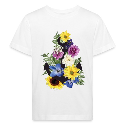 Blumen Anker_ - Kinder Bio-T-Shirt