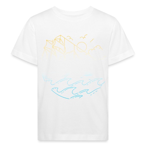 Schiff mit Sonne und Meer - Kinder Bio-T-Shirt