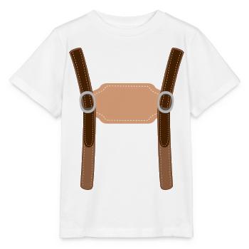 Costume lederhosen personnalisable dictons - T-shirt bio MINI CREATOR Stanley/Stella Enfant - blanc - Devant - Maike (125cm)