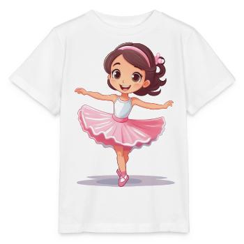 Ballett – Niedliche Ballerina Illustration - Stanley/Stella Kinder T-Shirt MINI CREATOR  - Weiß - Vorne - Maike (125cm)